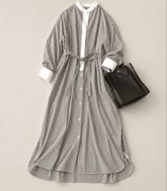 美品＊Drawer 4WAY コットンストライプ シャツワンピース ロング 羽織 美品＊Drawer 4WAY コットンストライプ シャツワンピース ロング 羽織