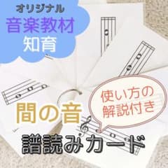 【オリジナル音楽教材・知育】譜読みカード/ヘ音記号 間の音 20枚のサムネイル