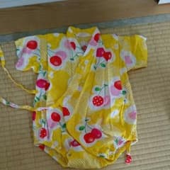 甚平　ロンパース　浴衣　女の子　黄色のサムネイル