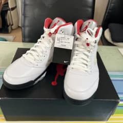 Nike Air Jordan 5 Retro ホワイト/ファイヤーレッド 10のサムネイル