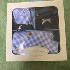 てひら様専用　ラルフローレン　半袖ベビーロンパース＆キャップ、ベアgiftのサムネイル