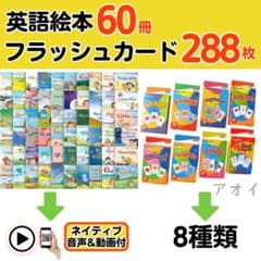 英語絵本60冊 音声動画付き フラッシュカード288枚 まとめ売り - メルカリ