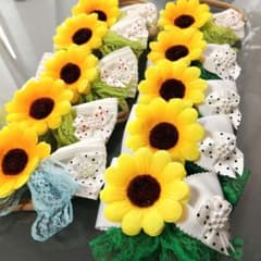 ② 犬 トリミングリボン トリミングチョーカー 10点 誕生日 向日葵 花