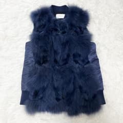 美品✨️REKISAMI ジレ ベスト フォックスファー ネイビー S m95007738192_1.jpg?1754027510