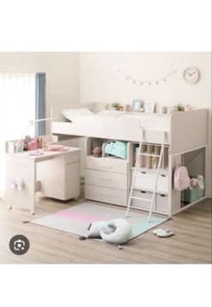 ニトリ✨️ホワイト ロフトベッド こども 新生活 ニトリ✨️システムベッド ホワイト ロフトベッド 収納付き こども 新