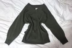 深緑 レディース 長袖 冬服 グリーン スウェット トレーナー ニット セーター