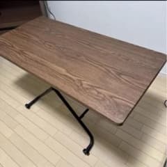 ニトリ 昇降テーブル 折りたたみ式 ブラウン ダイニングテーブル