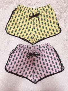 【新品】GUパイナップル柄 ショートパンツ 2枚セット