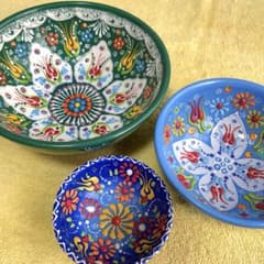 キュタフヤ陶器　皿3点セット　トルコ　アジアン雑貨のサムネイル
