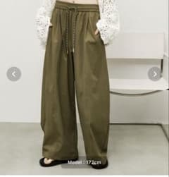 Auntie Rosa Holiday ワイドカーゴパンツ カーキ ウエストゴムのサムネイル