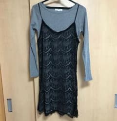 グレーワンピースレースセット☆のサムネイル