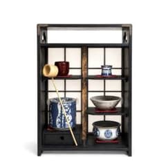 未使用 茶道具一式 7点セット ガラス戸付き茶棚 - メルカリ