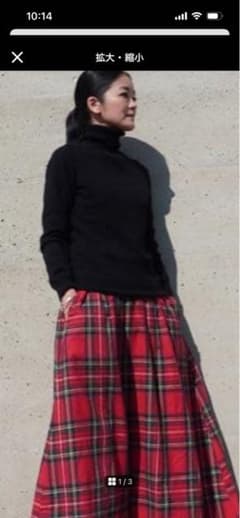 Dopple&Scent タータンチェックスカート　レッド系　新品未使用コットン Dopple&Scent タータンチェックスカート レッド系 新品未使用コットン