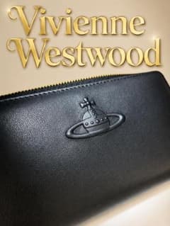 【新品】Vivienne Westwood 長財布 オーブ型押 人気　オールBKのサムネイル