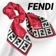 フェンディFENDI シルク ズッカフレーム 大判 ヴィンテージ スカーフ 赤 フェンディFENDI シルク ズッカフレーム 大判 ヴィンテージ スカーフ