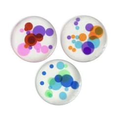 昭和レトロ ⭐️ 模様が動く コースター ドット レトロポップ PVC 3枚