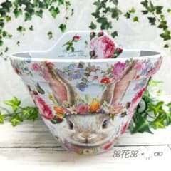 デコパージュ ꔛꕤ 壁掛けリメ鉢♡薔薇うさぎ♡インテリア雑貨 - メルカリ