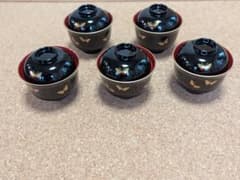ハナエモリ　森英恵　漆器　小吸碗揃　蓋付き5客セットのサムネイル