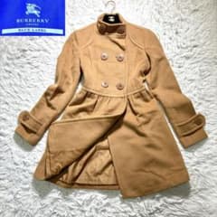 【美品】バーバリー　スタンドカラーコート　モヘヤ　ウール　38 Aライン　ロング 美品】バーバリー スタンドカラーコート モヘヤ ウール 38 Aライン
