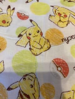 ポケモン　ピカチュー　ダブルガーゼ　生地販売　ホワイトのサムネイル