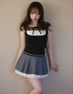 【andmary】Luca stitch tops blackのサムネイル