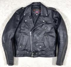 TRIUMPHトライアンフ ダブル レザーライダース ジャケット革ジャン 黒のサムネイル