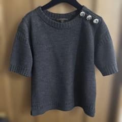 Louis Vuitton 半袖ニットセーター M ダークグレー - メルカリ