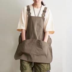 【防水】エプロン 男女兼用 撥水 防汚 カーキグレー（チャコール・ブラウン系）のサムネイル