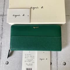 agnes b. アニエスベー 長財布 グリーン レザー箱付き - メルカリ