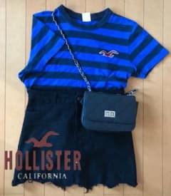 HOLLISTER ホリスター Tシャツ 青 ボーダー 夏服 春服のサムネイル
