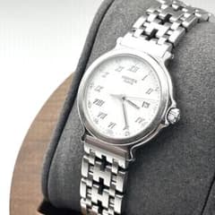 希少✨　エルメス　キャリック　シルバー　レディース　Hベルト　ホワイト　ローマ