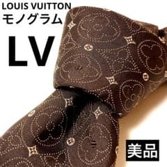 美品】LOUIS VUITTON Bigモノグラム柄 ブラウン シルクネクタイ - メルカリ