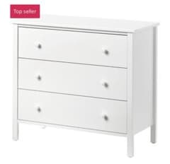 ほぼ未使用】IKEA イケア 3段チェスト（ホワイト） 洋服タンス 送料 