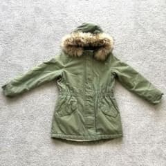 GAP （kids Mサイズ）中綿コート カーキ ボアフードのサムネイル