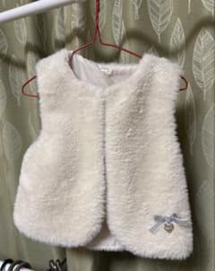 アイボリー ファーベスト リボン付き