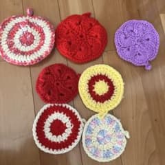 ニット鍋敷き　エコたわし　ハンドメイド 計7枚