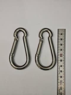 スプリングフック カラビナ ステンレス製 ２個セット 新品未使用のサムネイル