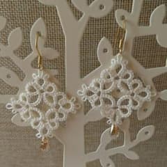 ☆レースで編み込んだピアス☆のサムネイル