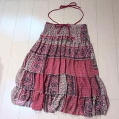 ペイズリー柄 2way スカート ベアトップ JInneeのサムネイル