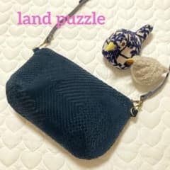 733 ランドパズルのショルダーバッグ land puzzle ☆レア☆紺色 - メルカリ