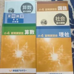 早稲田アカデミー 小学四年生夏期講習テキスト(4教科) - メルカリ