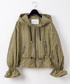 【美品】チェックタフタブルゾンのサムネイル
