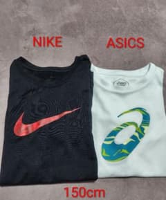 NIKE ASICS Tシャツ 2枚セット 150cm　❨L❩のサムネイル
