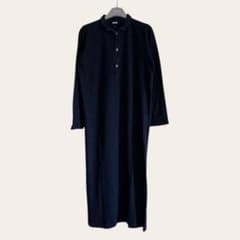 【美品】45R ✾ワンピース✾カラーインディゴ✾サイズ3✾コットン100% 極美品】45R インディゴ染め ポロカットソーワンピース マキシ丈