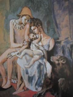 パブロ・ピカソ、猿のいる軽業師の家族、希少な大判額装用画集より