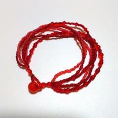 ハンドメイド ビーズ スワロフスキー ブレスレット レッド系
