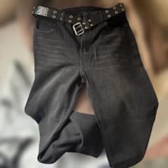 【新品未使用】バギーパンツ ブラックデニムのサムネイル