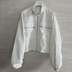 ホワイト ブルゾンジャケット Mサイズ