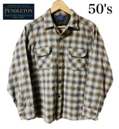 希少 50's Pendleton ペンドルトン ウールシャツ オンブレチェックのサムネイル