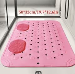 足裏マッサージ機能付き ピンク　お風呂マット 50×32cmのサムネイル